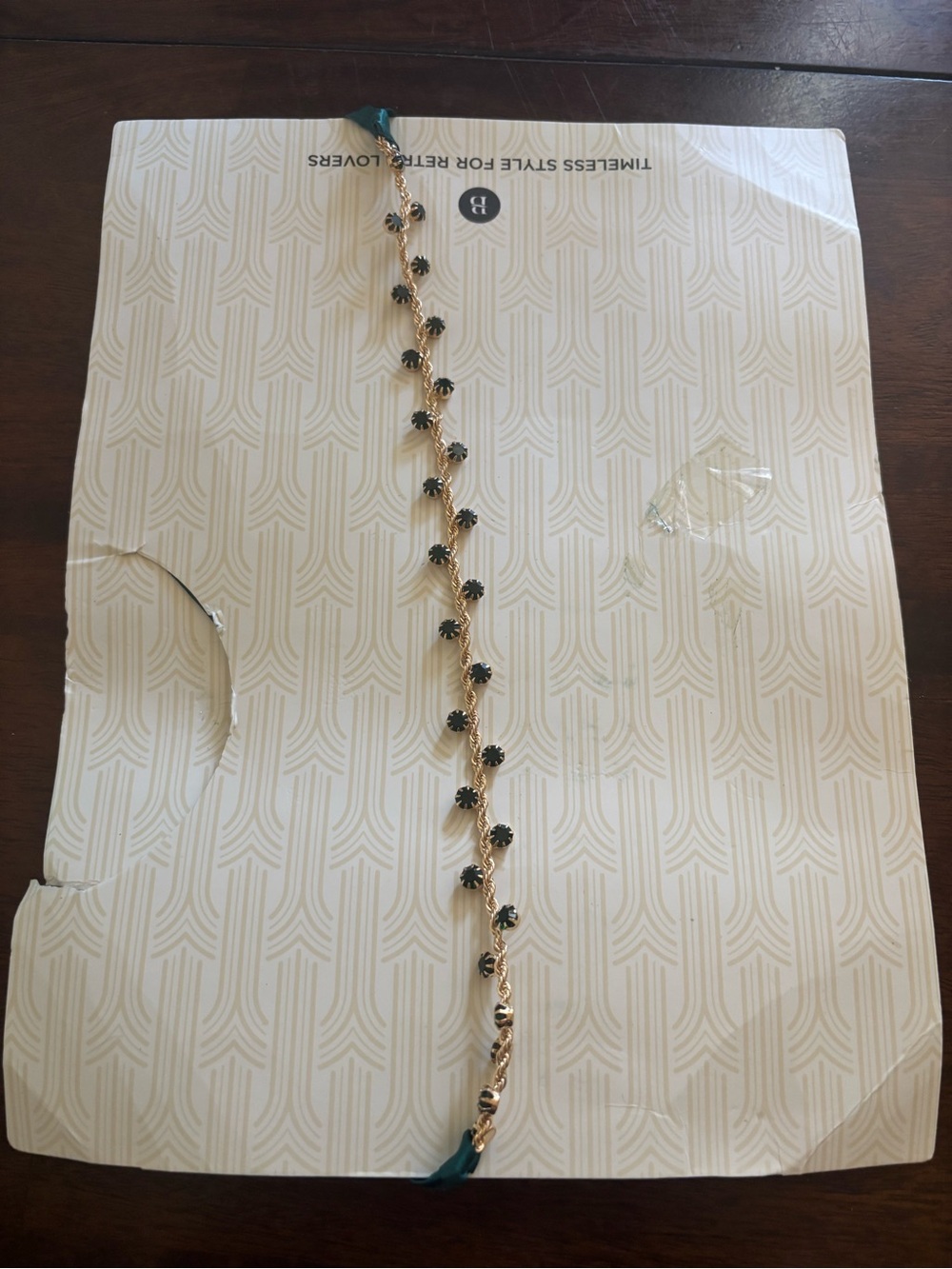 Gold-Tone Hair Chain with Black Floral Accents - Women Accessories